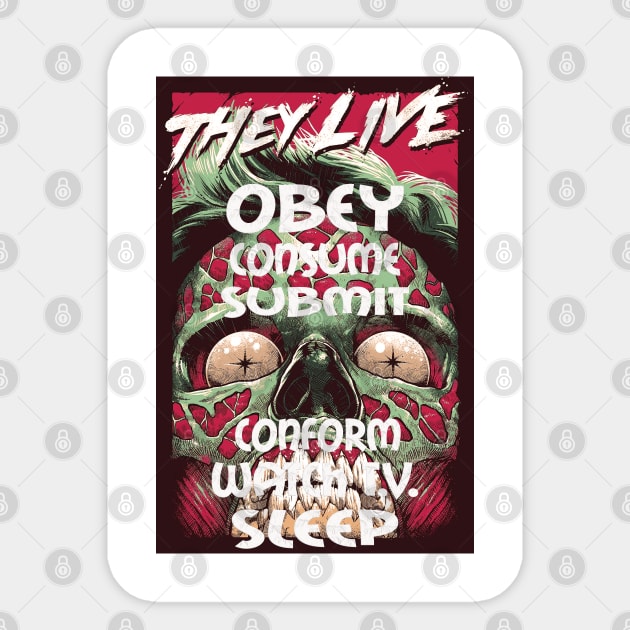 they live obey Sticker by hanina